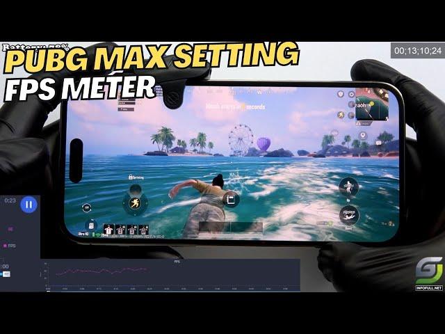 iPhone 14 Pro Max PUBG Max Setting with FPS Meter