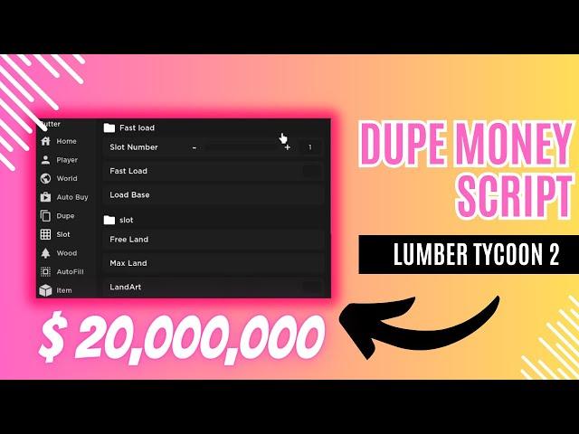 DUPE MONEY Lumber Tycoon 2 SCRIPT