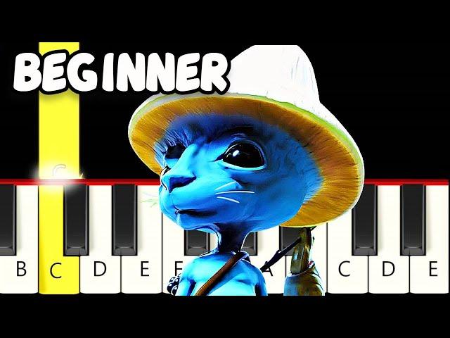 We Live, We Love, We Lie (Smurf Cat) - Fast and Slow (Easy) Piano Tutorial - Beginner