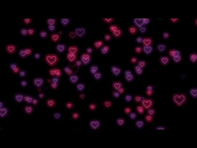 Flying HeartHeart Background | Neon Light Love Heart Background Video Loop | Animated Background