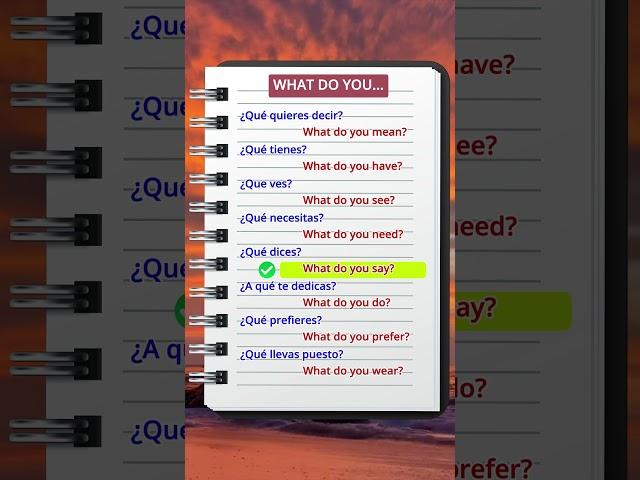 What do you...  #ingles #aprenderingles #inglesfacil #basico #learnspanish #english