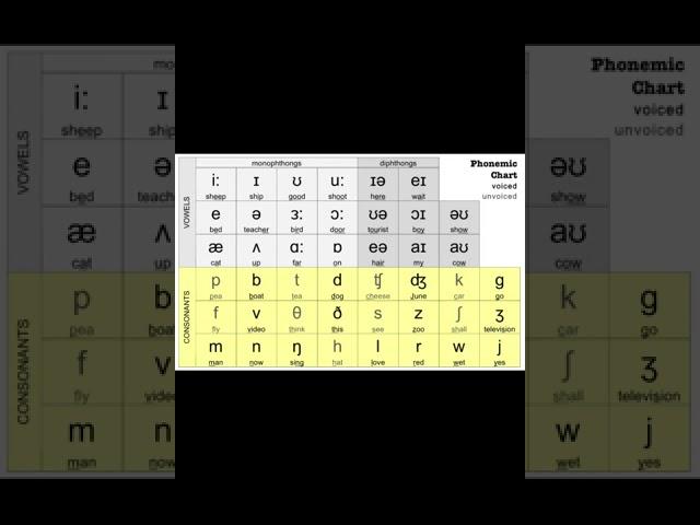 phonetic Sounds of English Vowels and Consonants with phonetic symbols 44 sound