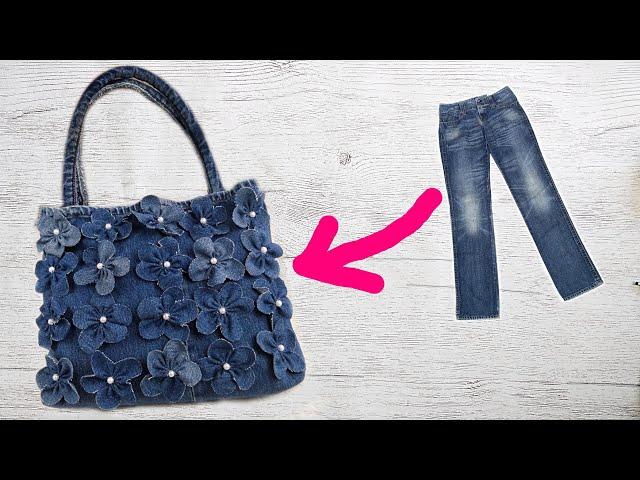 DIY bag from old jeans. How to sew a bag?