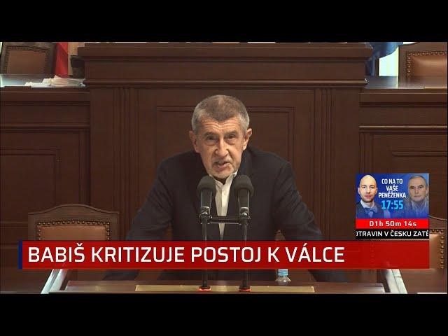 Řešení války na Ukrajině není v posílání zbraní, ale v diplomacii. Babiš popsal svou představu