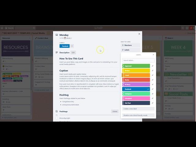 How to apply a label to a Trello card