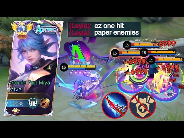 NEW SEASON MUST ABUSE CHEAT DAMAGE BUILD & EMBLEM MIYA 2024!! (1 SHOT 1 KILL)