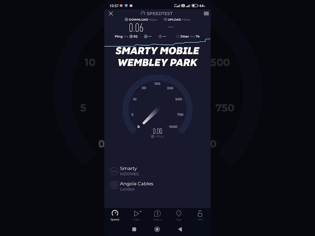 Smarty Mobile, UK - Speed Test (out on the street)