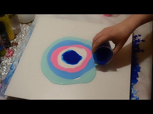 Акриловая заливка. Как нарисовать абстракцию жидким акрилом. Acrylic fluid pouring.