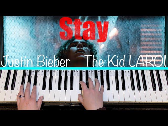 STAY - The Kid LAROI, Justin Bieber Piano Tutorial [EASY]