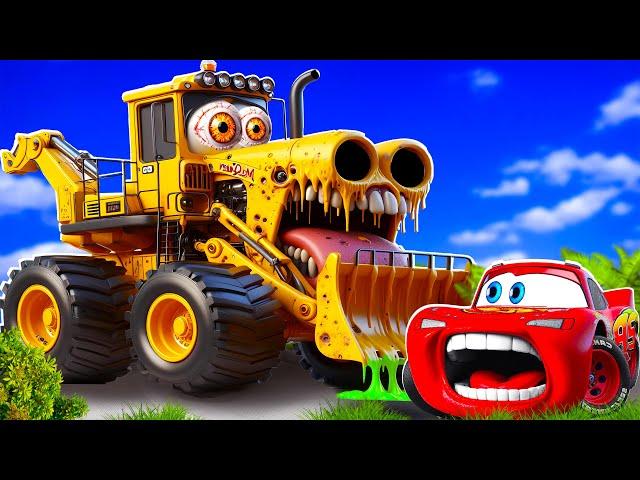 Lightning McQueen & Tow Mater VS bulldozer Truck ZOMBIE slime Zombie Apocalypse in BeamNG.drive ‍️
