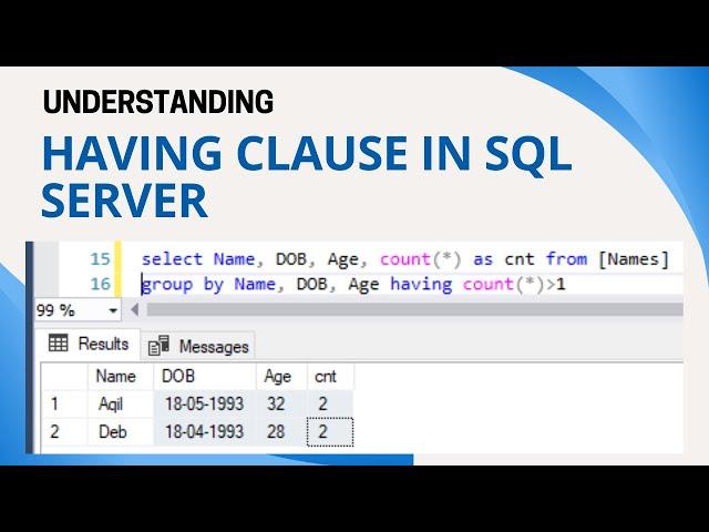 27 Having clause in SQL Server