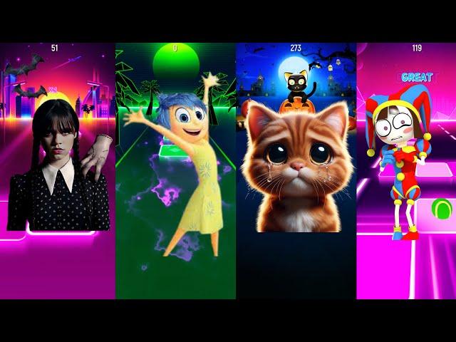 Wednesday Frends  Inside Out The Amazing Digital Circus  Cute Cat  Oddbods Tiles Hop Edm Rush