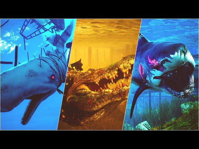 Maneater All Bosses All Sharks Boss Fights With Cutscenes (1080p HD 60FPS)