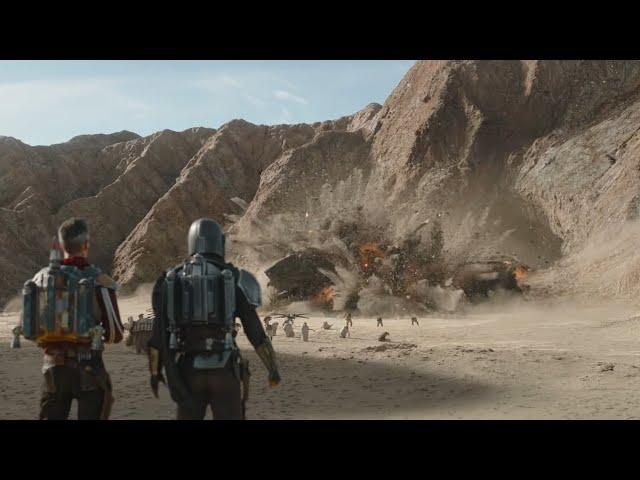 Mando & Cobb Vanth vs Krayt Dragon - The Mandalorian Season Two (2020)