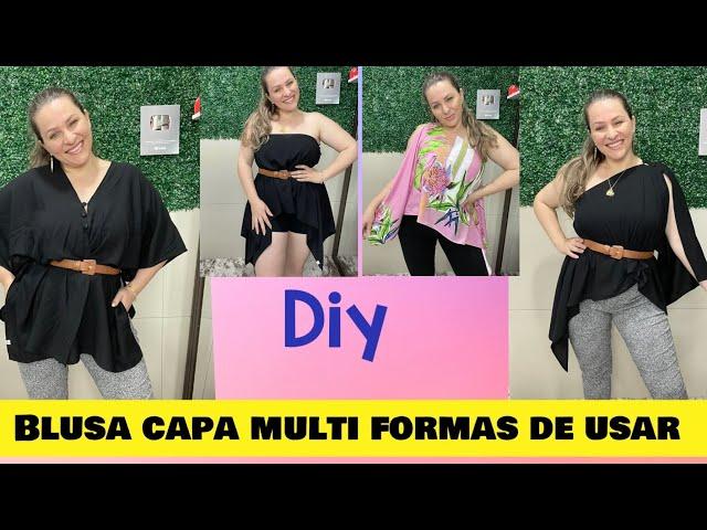 BLUSA CAPA COM TOP, MULTI FORMAS DE USAR, corte e costura fácil sem molde #costurando #blusas #diy