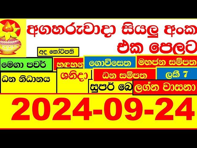 NLB DLB  All Lottery Result අද ලොතරැයි ප්‍රතිඵල දිනුම් අංක 2024.09.24 Results Today show Sri Lanka