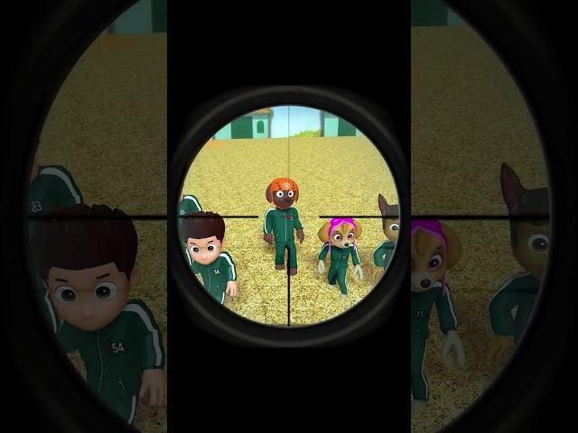 Can't shoot Chase in Squid game #funny #pawpatrol #chase #squidgame