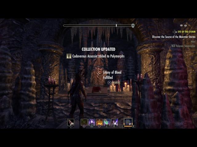 "Litany of Blood" achivement & Cadaverous Assassin Polymorph. TESO