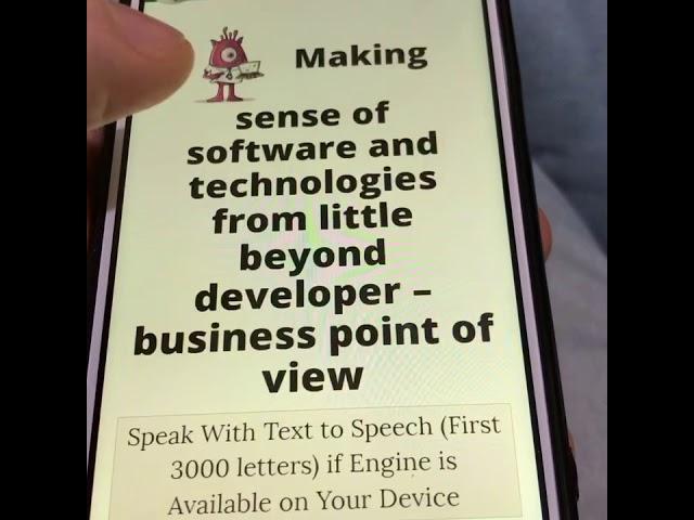 Text to Speech on a Web Page!!