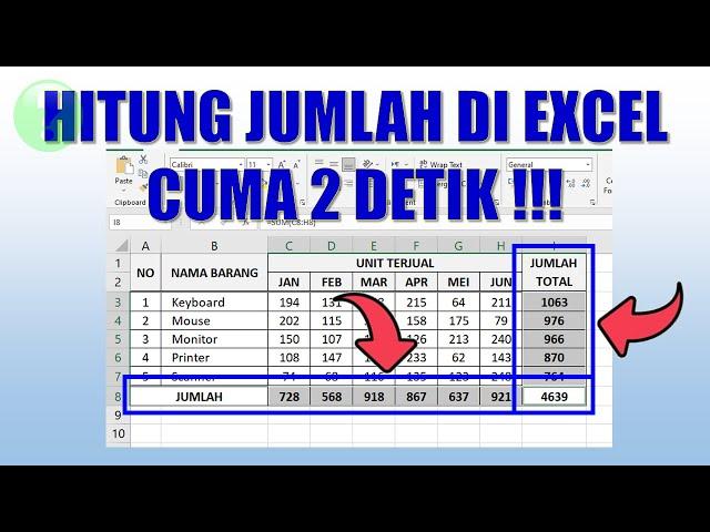 Cara Menghitung Jumlah dengan Cepat di Excel