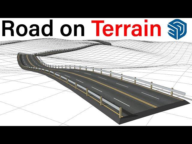 Different Ways to Create Curved Road on Terrain in SketchUp