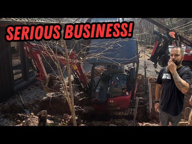 Gotta Be Pretty Serious Business If You Get Your Excavator Stuck! | Winching