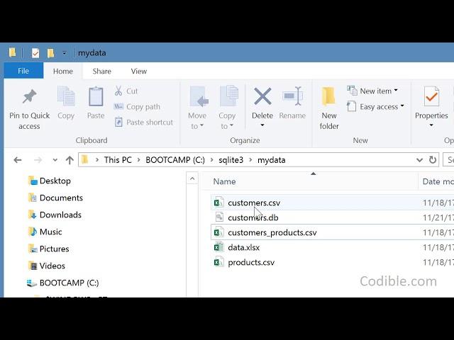 Codible SQLite video 3: SQLite3 - how to create tables and upload csv data