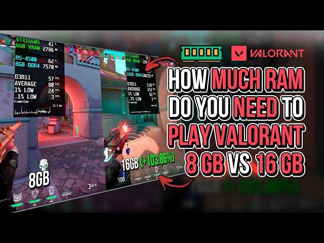 *COMPARISON* HOW MUCH RAM DO YOU NEED TO PLAY VALORANT?| 8 GB vs 16 GB RAM in VALORANT️