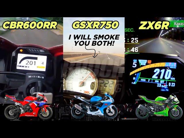 Honda CBR600RR ️ Suzuki GSX R750 ️ Kawasaki ZX6R | Top Speed Attempt 