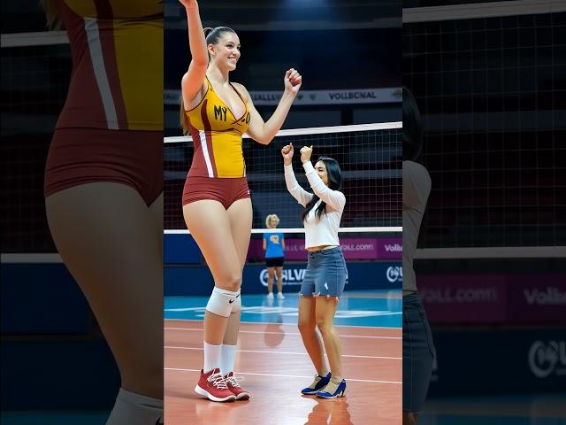 10ft+ Tall Woman Volleyball Player Dance Super Tall Girl Dance #shorts #tallwoman   매우 키가 큰 여자