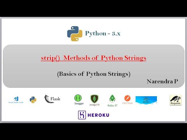 strip() methods of Python Strings | video - 29