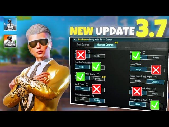 New Update 3.7 Pubg Mobile Best Settings & Sensitivity  | Gyro & Non Gyro Must Use This..