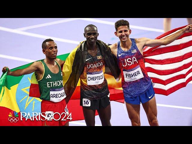 Uganda's Cheptegei sets OR, American Fisher surges to bronze in men's 10,000m | Paris Olympics