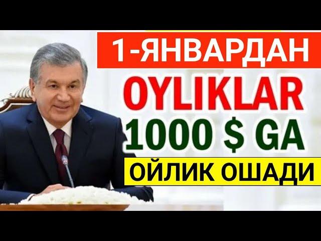 1-ЯНВАРДАН ОЙЛИК ОШАДИ МИ ХУШ ХАБАР ЯНГИ ОГОХ БУ́ЛИНГ