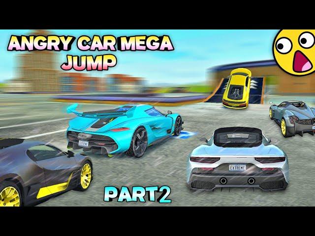 All angry car mega jump | Part 2 | Extreme Car Driving Simulator 2024 | Car Game