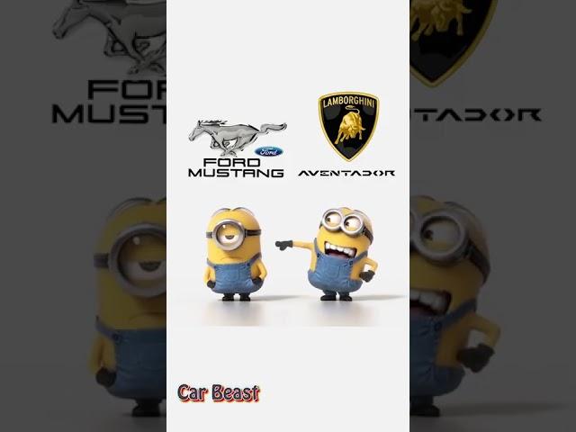 Lamborghini Aventador VS Ford Mustang Tiktok Compilation minions style#shorts #lamborghini #mustang