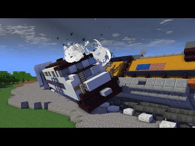 Chatsworth Train Collision in Minecraft Animation