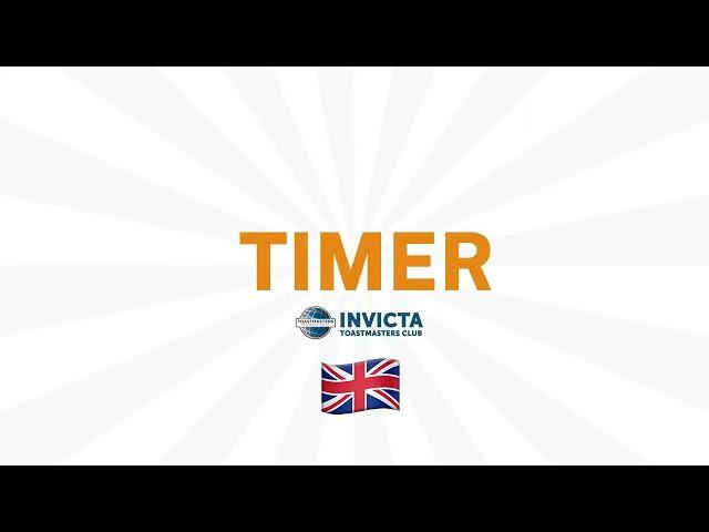 Timer Briefing - Toastmasters International Speech Contest - English Version