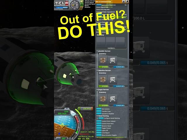 KSP: Out of Fuel? Try this trick to save your Kerbals! #shorts