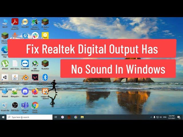 Fix Realtek Digital Output Has No Sound