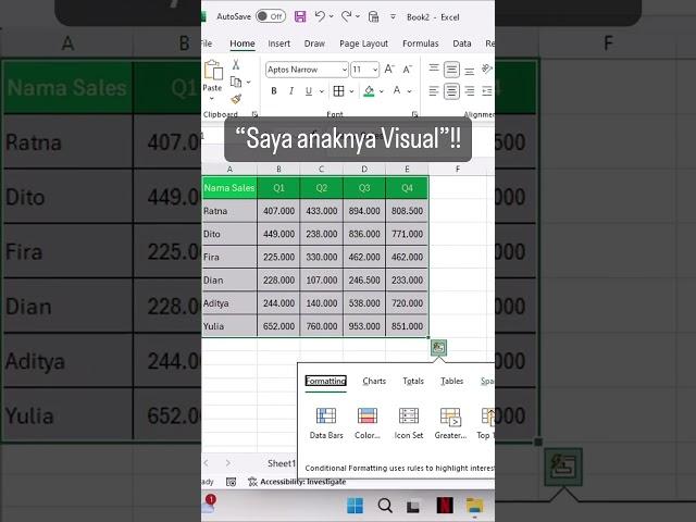 Cara buat datapenjualan di EXCEL #excel #exceltip #exceltrik  #tutorexcel #belajarexcel #excelpemula