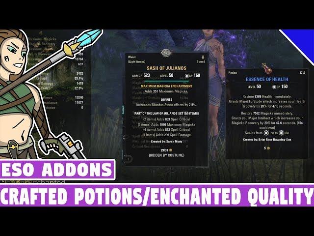 Crafted Potions & Enchanted Quality | ESO Addon Spotlight | Elder Scrolls Online Best Addons