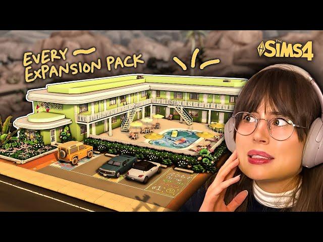 Building a Motel in The Sims but Each Room is a Different Expansion Pack