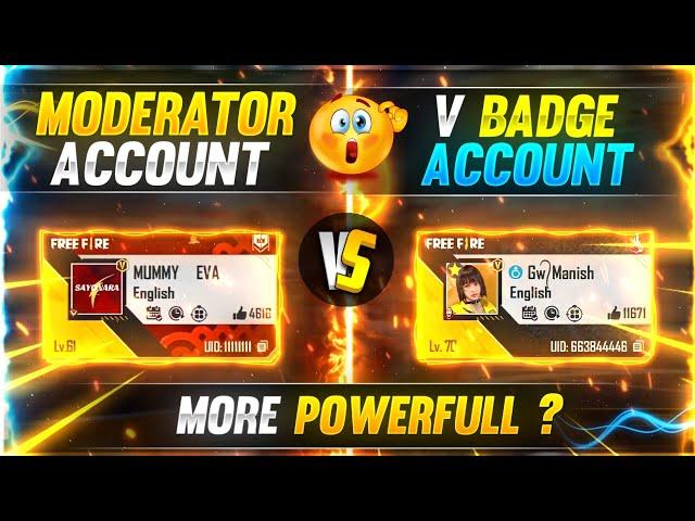 Difference Between Moderator Account and V Badge Account || Mysterious Facts || Garena Free Fire