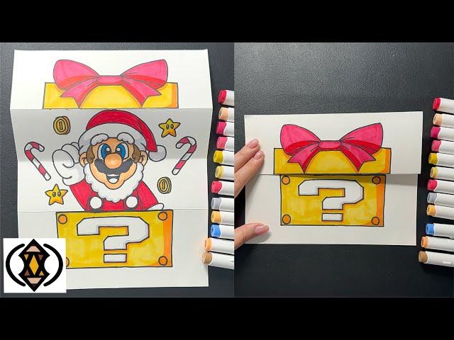 How To Draw A Christmas Mario Surprise Fold