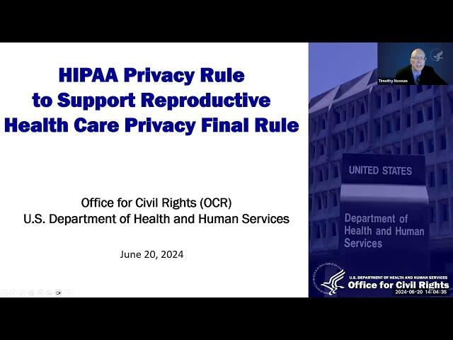 OCR Briefing on HIPAA Privacy Rule to Support Reproductive Health Care Privacy