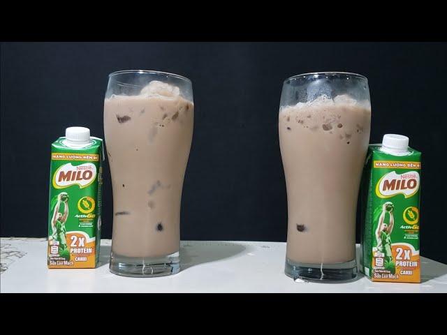 ASMR sounds | Drink MILO milk with ice, cool and refreshing . no talking