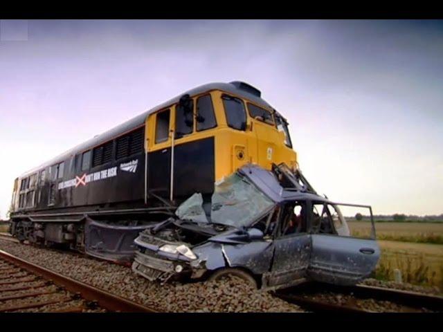 Car hit by train | Safety Message (HQ) | Top Gear | Series 9 | BBC