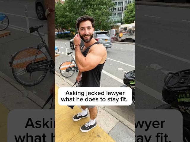 Asking jacked lawyer what he does to stay fit. #workout #nyc #fitness