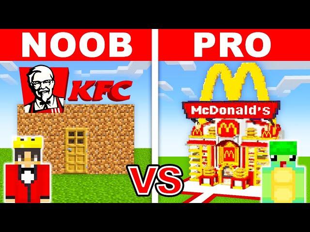 NOOB vs PRO: MCDONALDS vs KFC BUILD CHALLENGE in Minecraft